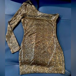 Brand new snake print shimmer party dress